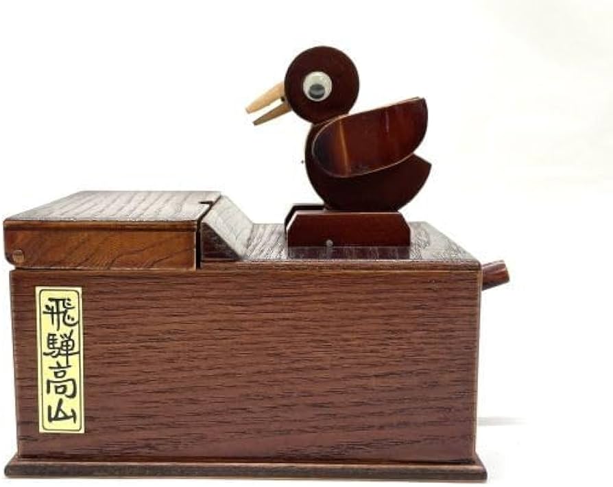 Amazon.co.jp: 【F834】からくり爪楊枝入れ鳥木製漆芸レトロ昭和楊枝