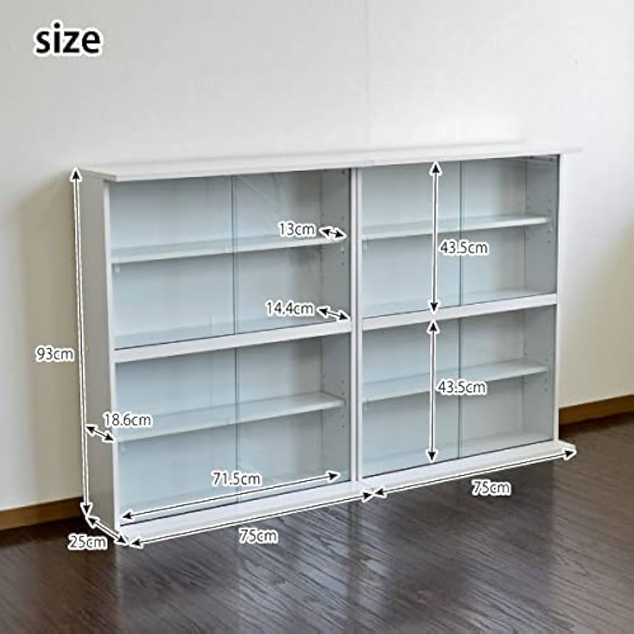 Amazon｜コミック収納 本棚 ガラス扉付き 書棚 ガラス 扉付 扉 薄型