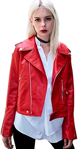 LY VAREY LIN Women's Zipper Motorcycle Biker Faux Leather Jackets
