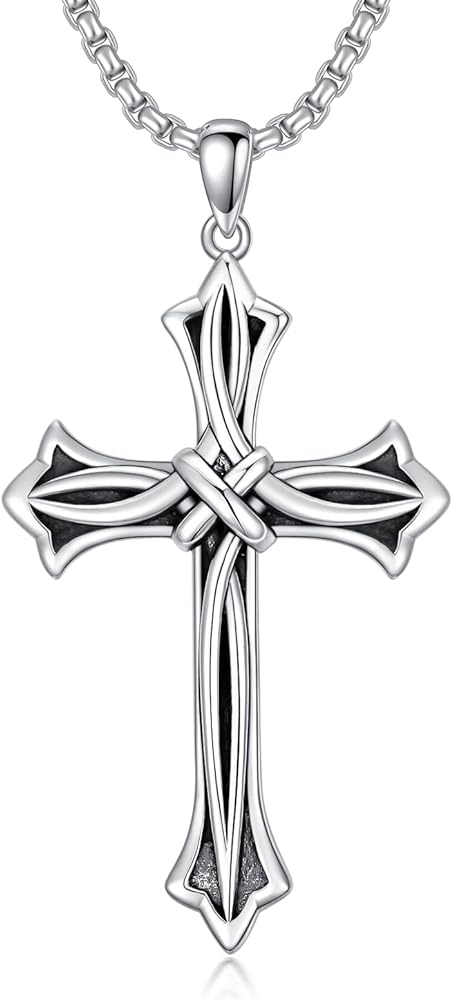 Swordgod Celtic Cross Necklace for Men Women 925 Sterling Silver