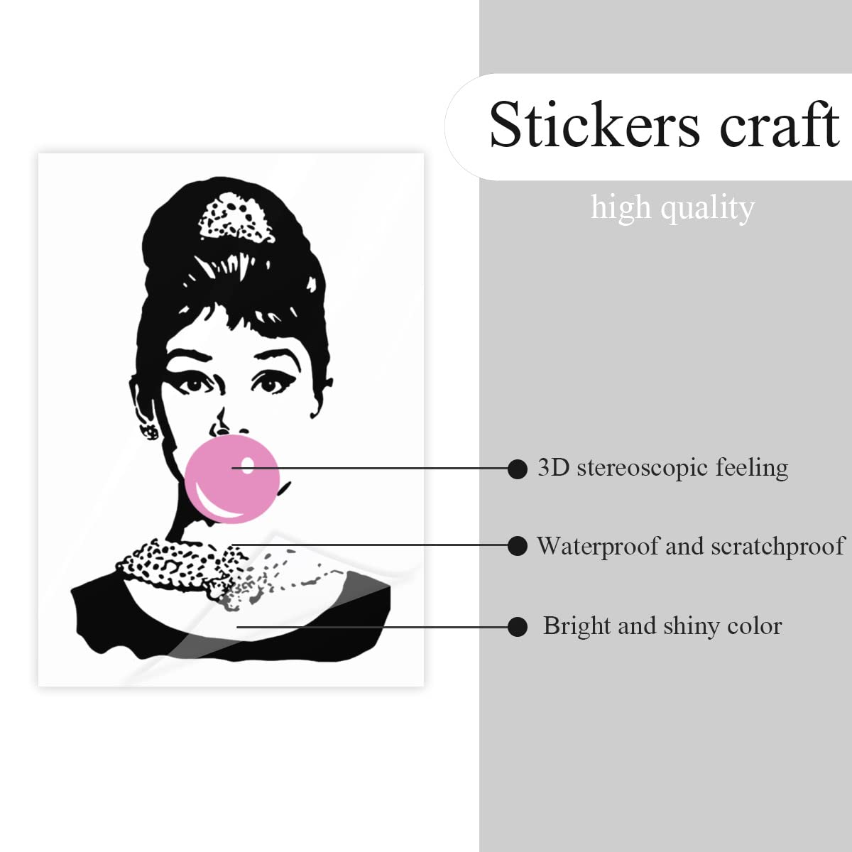 Amazon.co.jp: クリスタルステッカー オードリー・ヘップバーン Audrey