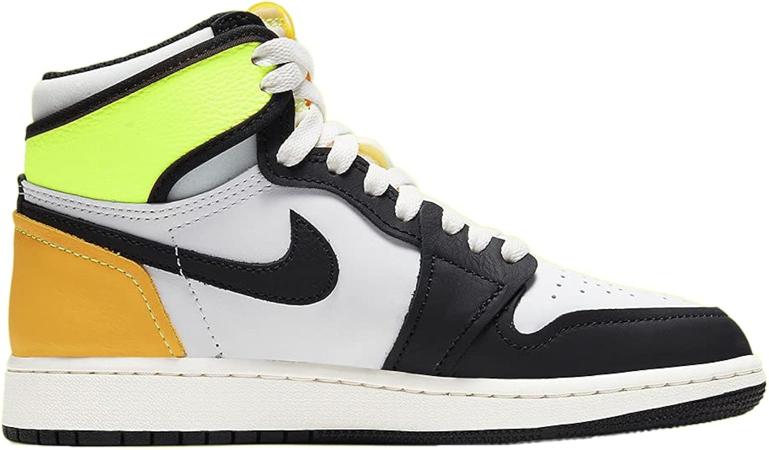 Amazon.com | Nike Kid's Shoes Jordan 1 Retro High White Black Volt