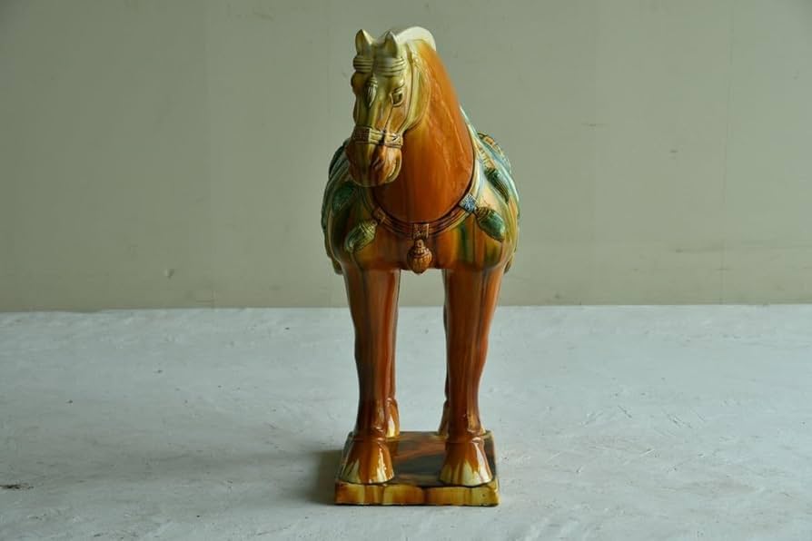 Amazon.co.jp: 大型唐三彩 馬 置物 高78cm 焼物 陶器製 インテリア