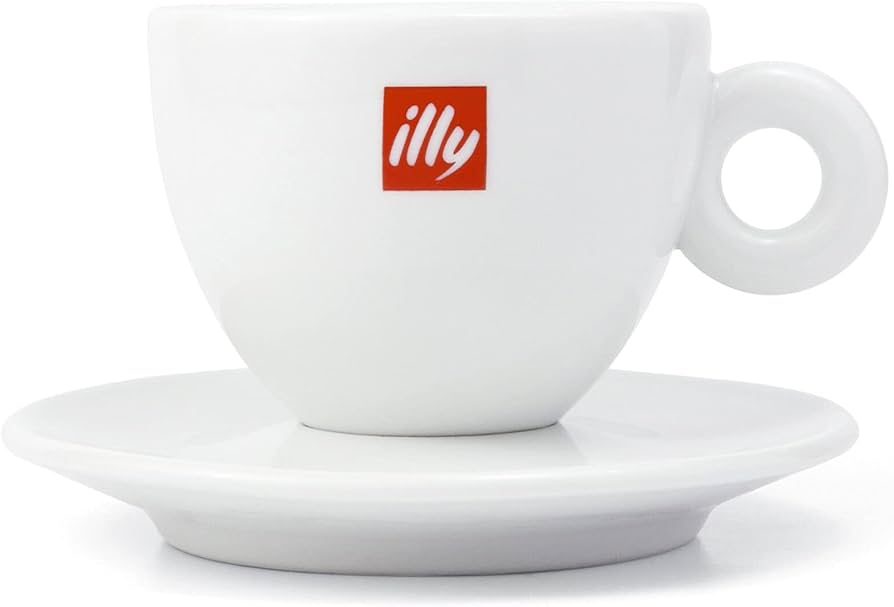 Amazon | Illy Logo ホワイトカプチーノカップとソーサー | illy