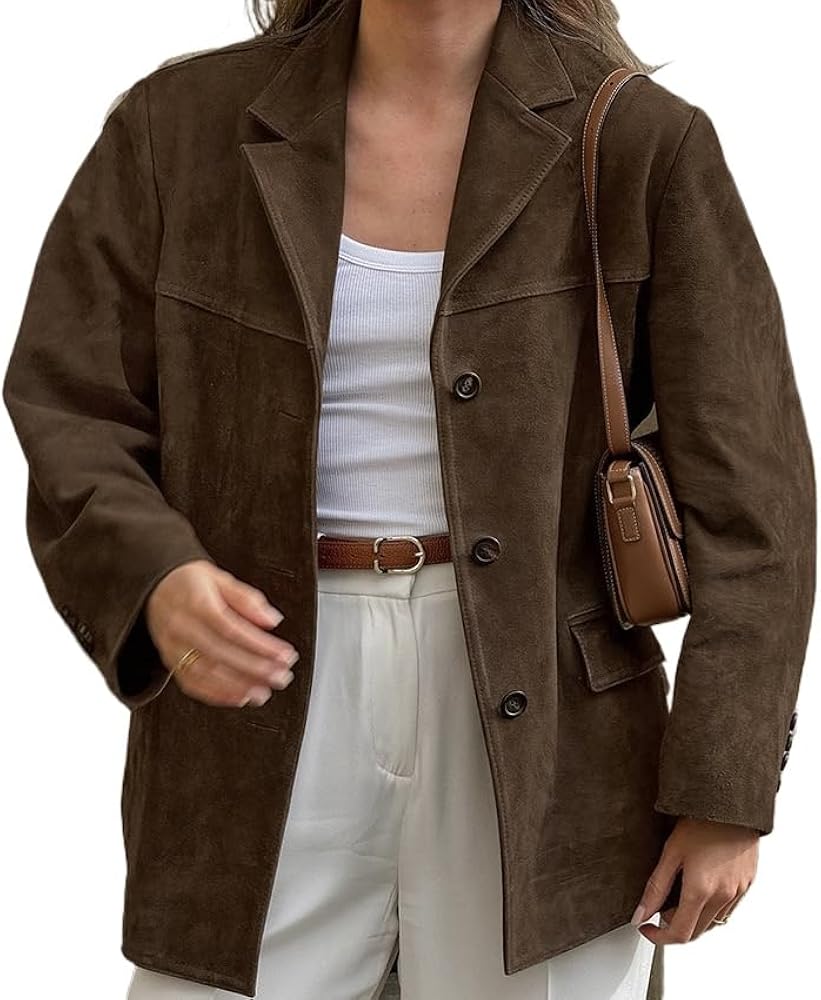 Amazon.com: Women Old Money Aesthetics Suede Jackets Y2K Vintage