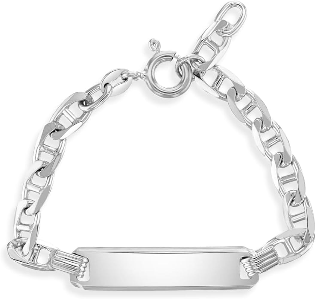 Amazon.com: 925 Sterling Silver Tag ID Identification Anchor Chain