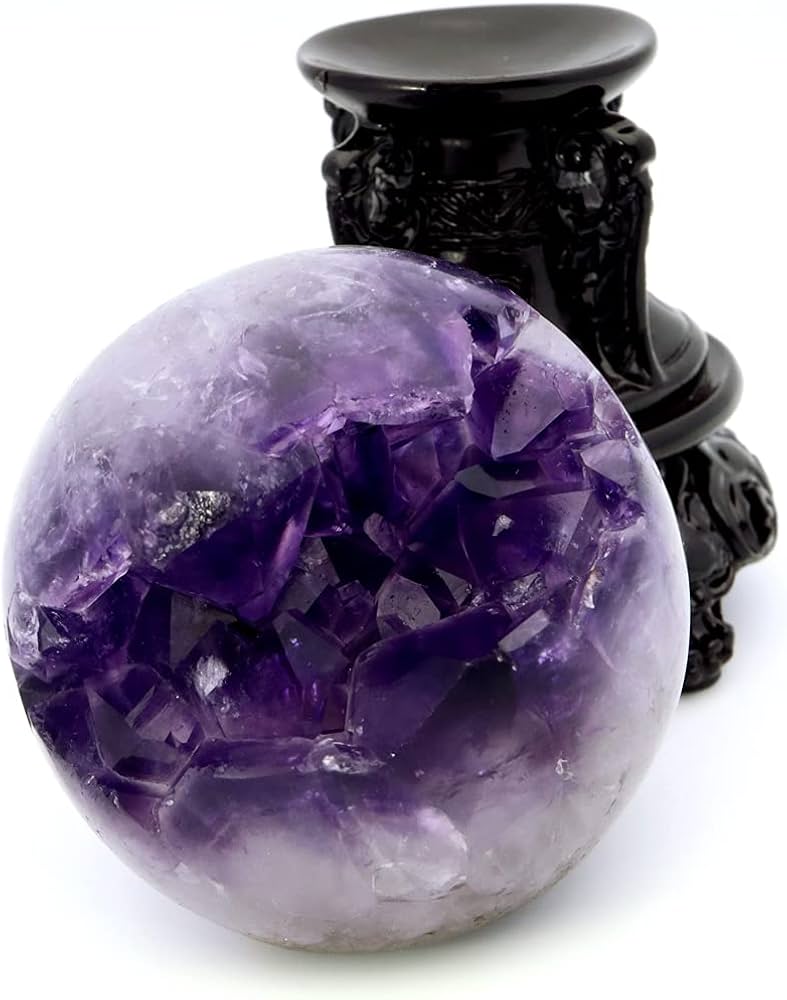 Amazon.co.jp: [GOLD STONE] アメジスト 笑口 丸玉 直径72mm 460g 台座