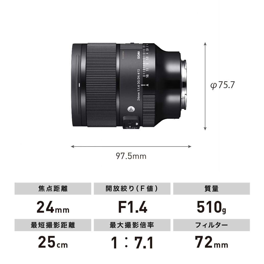 Amazon.co.jp: シグマ(Sigma) レンズ 24mm F1.4 DG DN Sony ソニー E
