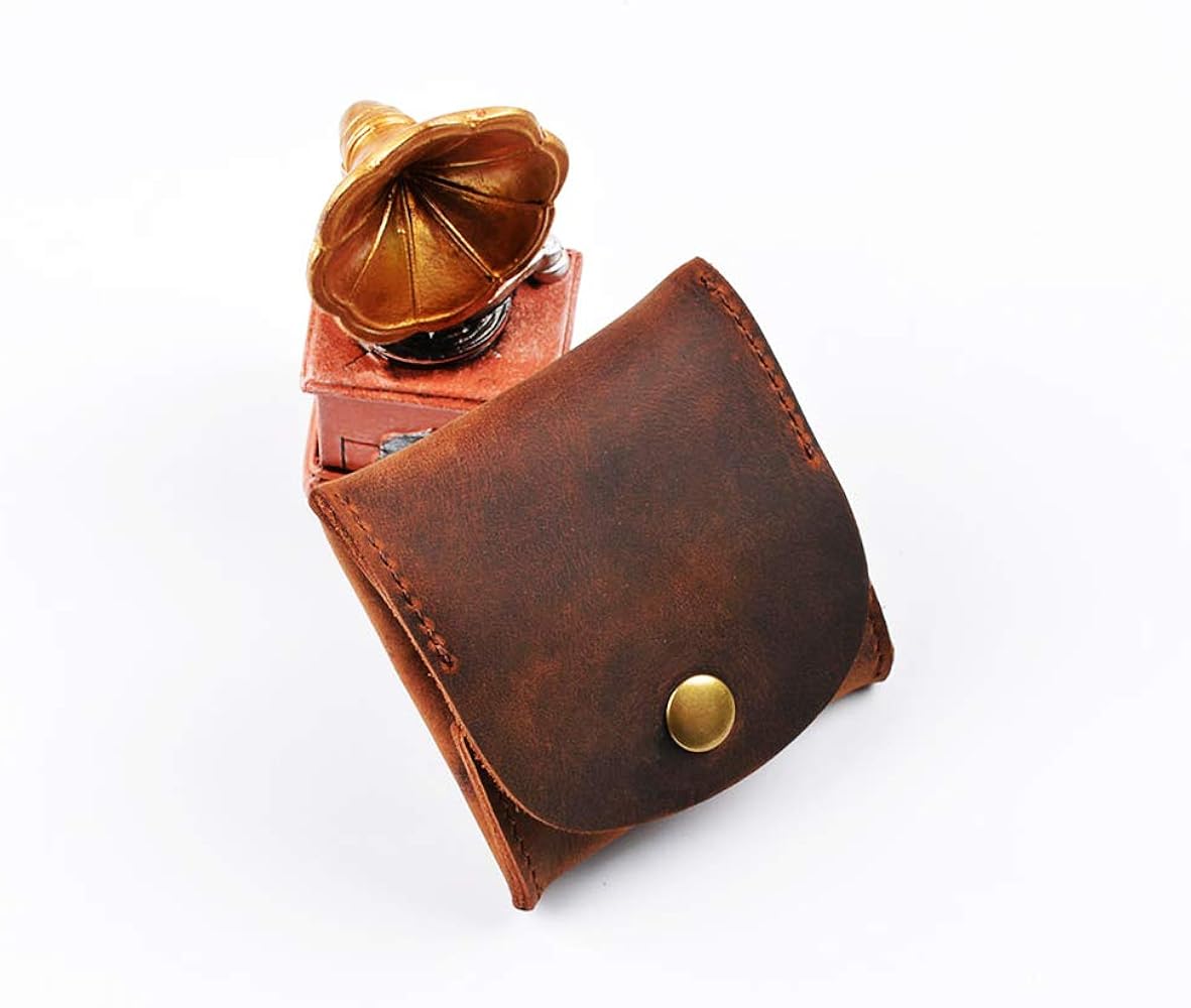 Amazon.com: Jurxy Rustic Leather Moon Pocket Coin Case Genuine