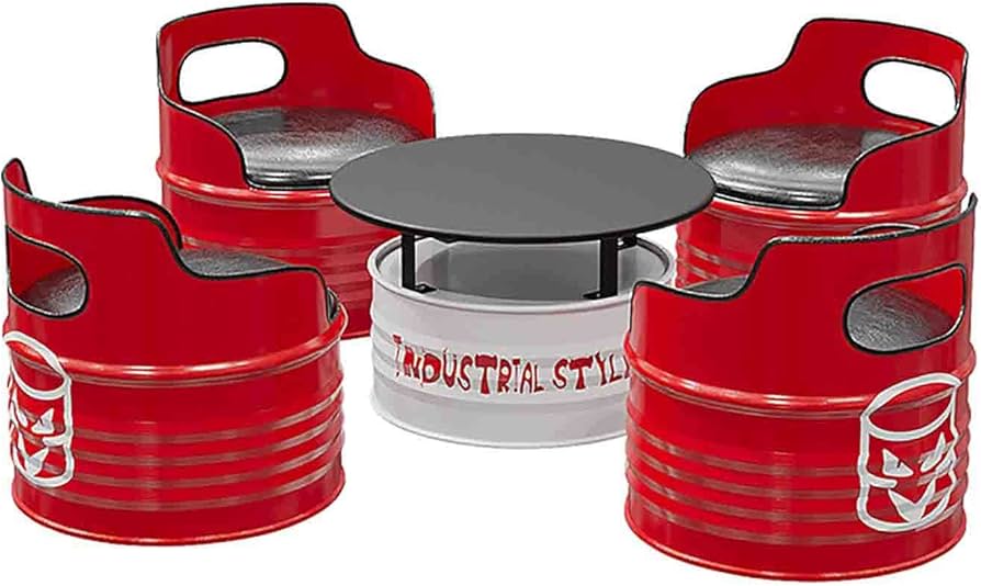 Amazon.co.jp: バーテーブルセット ドラム缶テーブル＆チェア5点セット