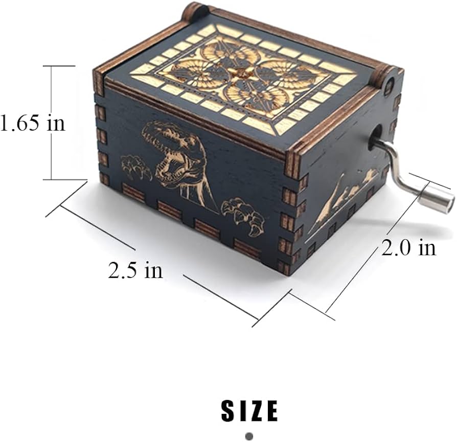 Amazon.com: Bolunlun Jurassic music box, wooden hand-cranked music