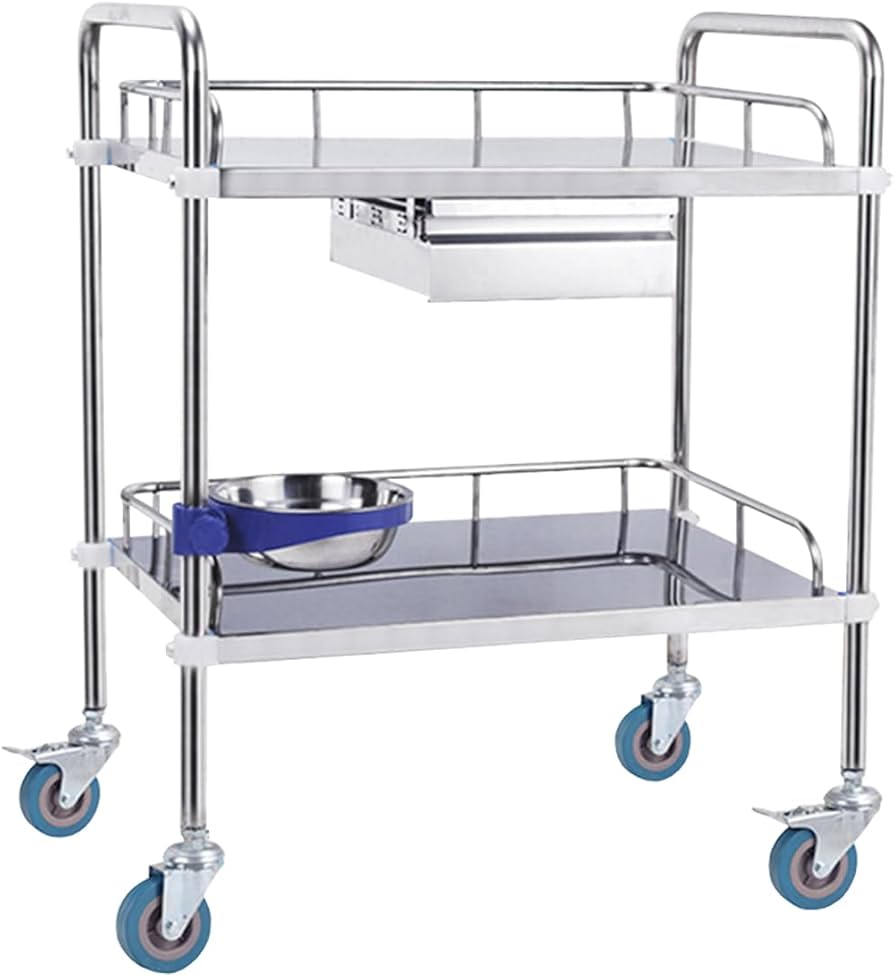 Amazon.co.jp: 医療用ワゴン 医療用 ワゴン ステンレス鋼 回診車 医療