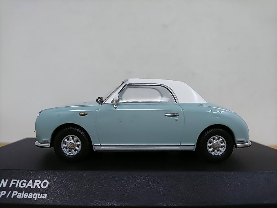 Amazon | □ 京商 1/43 NISSAN FIGARO OPEN TOP ペールアクア/ブルー