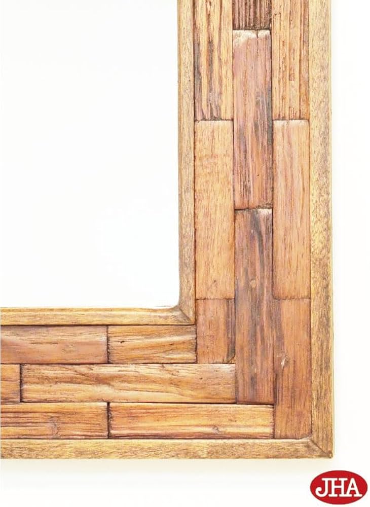 Amazon.co.jp: JHA 木製壁掛け鏡 ウォールミラー アンティークミラー