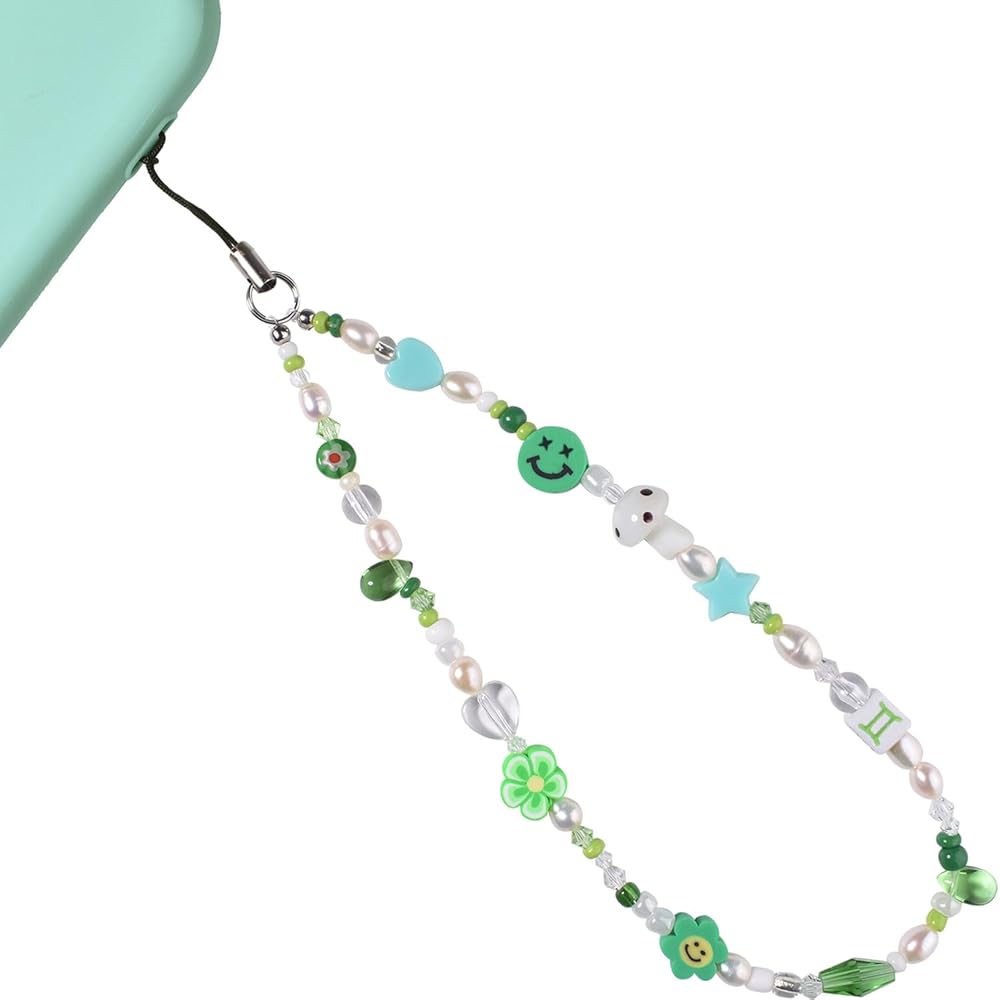 Amazon.com: AULSIEY Green Gemini Phone Charm Strap Lanyard Wrist