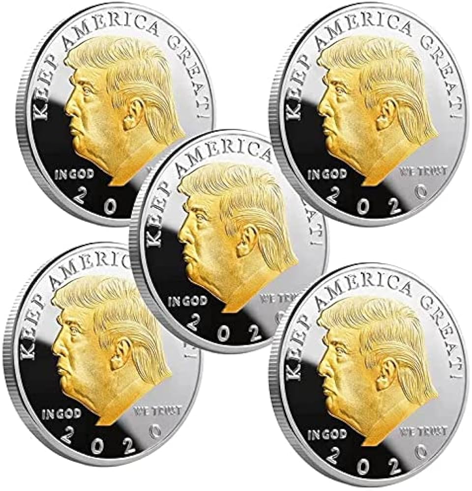 Amazon.co.jp: 5PCSドナルドトランプコイン2020-金メッキコレクタブル