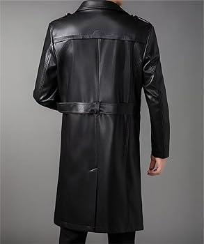 Amazon | [HUALIANYI] ロングレザーコート メンズ レザージャケット