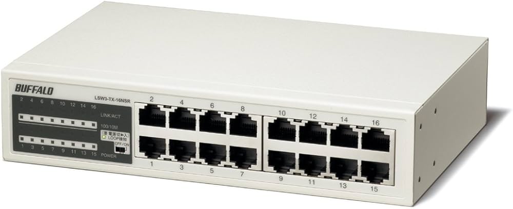 Amazon | バッファロー BUFFALO 10/100Mbps対応 金属筺体 電源内蔵 16