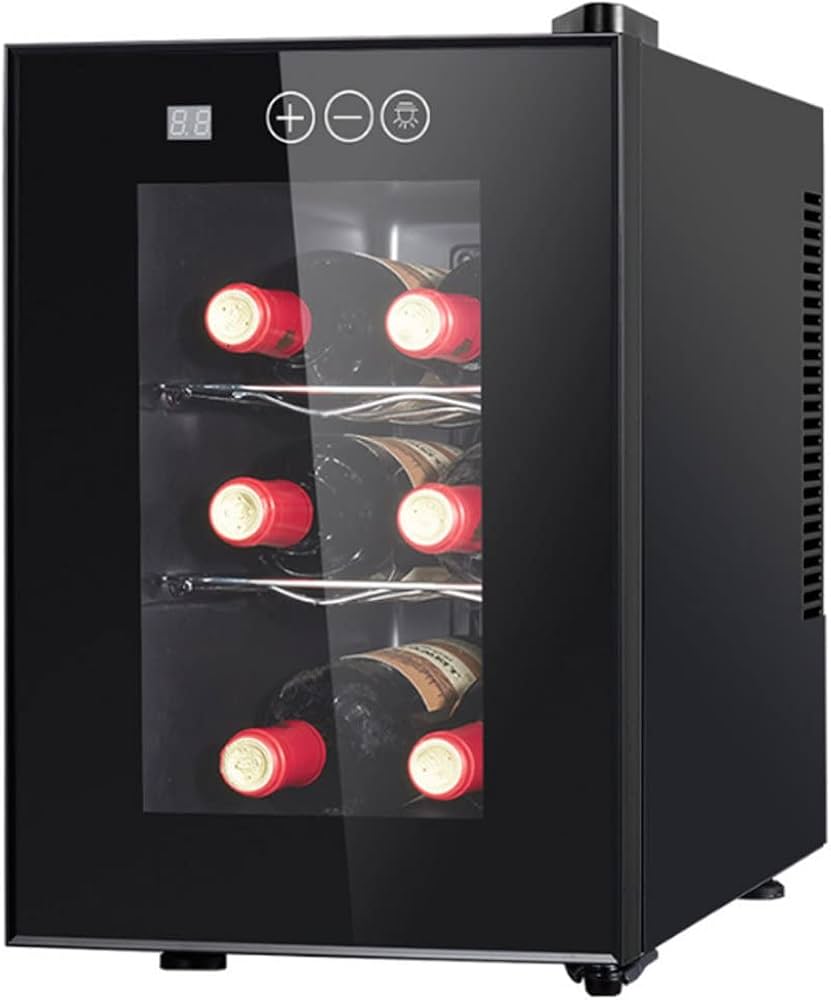 Amazon｜ワインセラー6本収納 最新 縦置き 静音式 小型グラス収納 16L