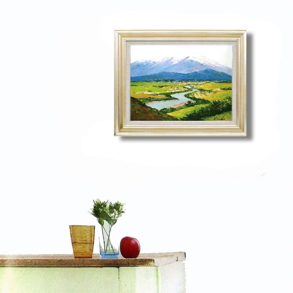 Amazon.co.jp: 遠藤勝 稲荷山より千曲川眺望 F10号 受注制作 油彩画