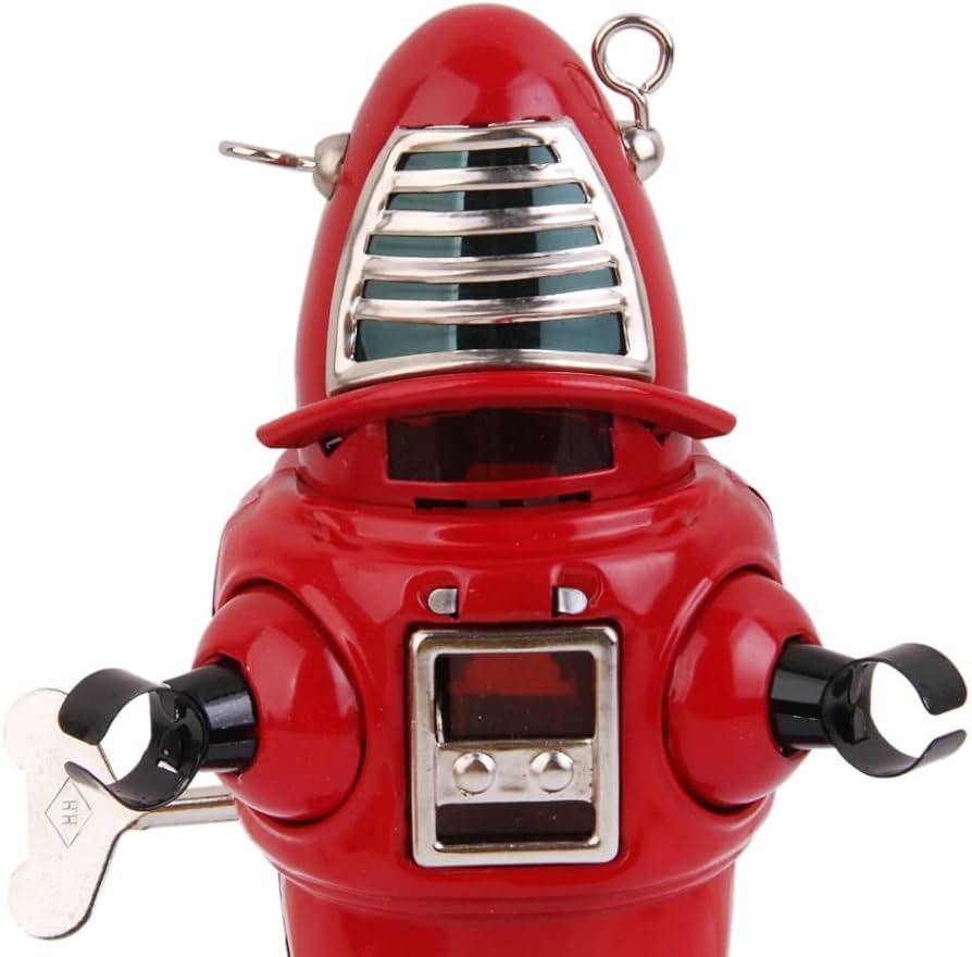 Amazon.co.jp: レトロ ブリキ製 玩具 ネジ巻式 ロボット （レッド