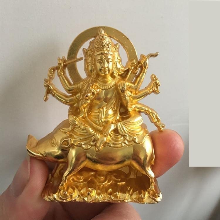 Amazon｜仏像 摩利支天 座像 騎猪像 守護神 合金製 総高7cm｜仏像