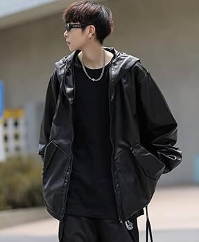 Amazon | [ZzLFGHH] ライダースジャケット メンズ 秋冬 レザー