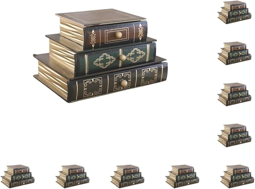 Amazon｜10セット本型収納ボックス アンティークブックデコレーション