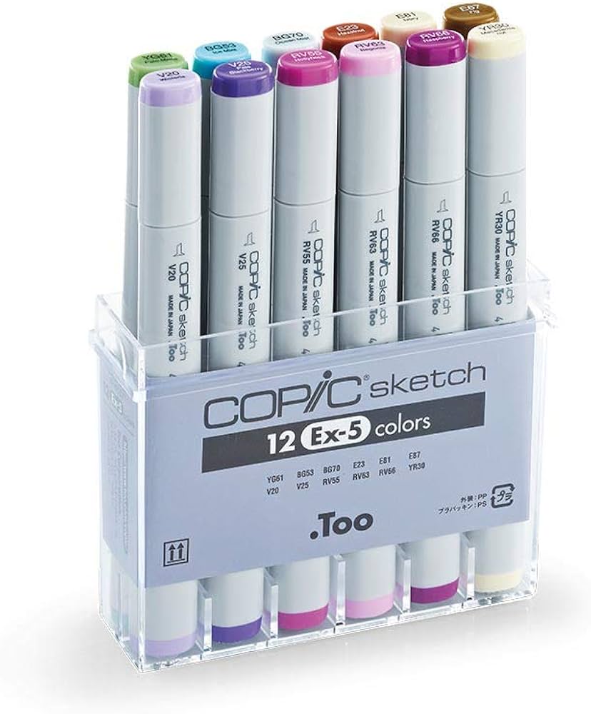 Amazon.co.jp: Too コピック スケッチ 12色 EX-5セット : 文房具