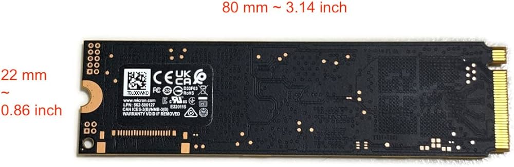 Amazon | Micron SSD 2TB 3400 M.2 2280 NVMe PCIe 4.0 Gen4 x4