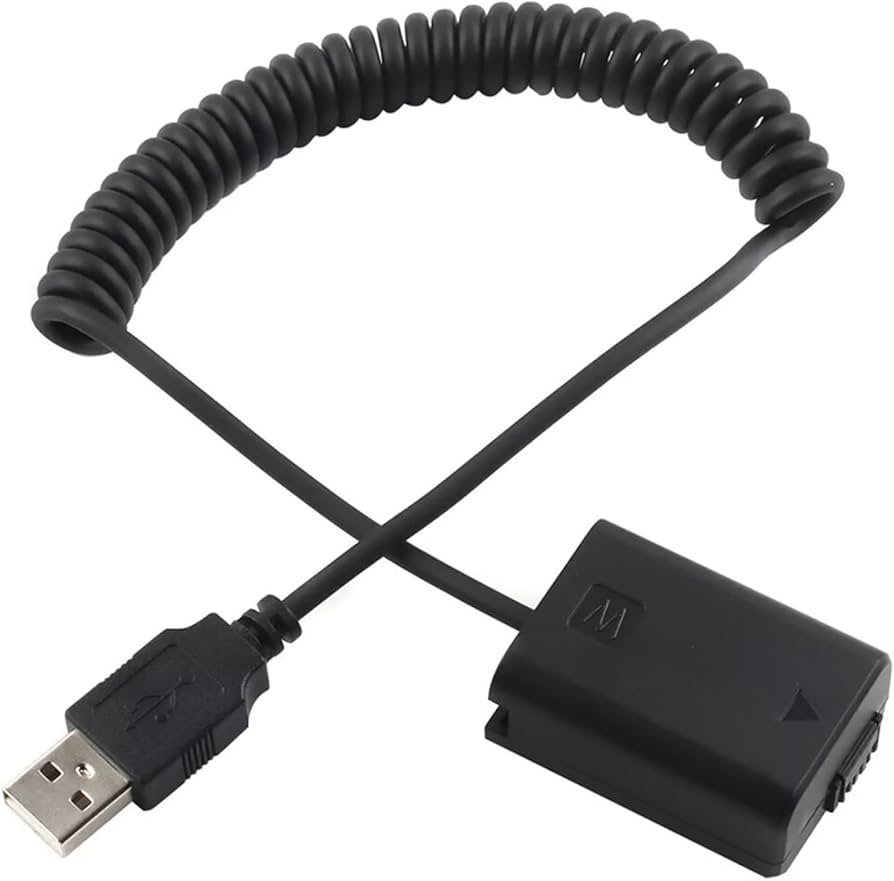 Amazon | カメラ電源ダミーバッテリー、NP-FW50コンバーターACカプラー