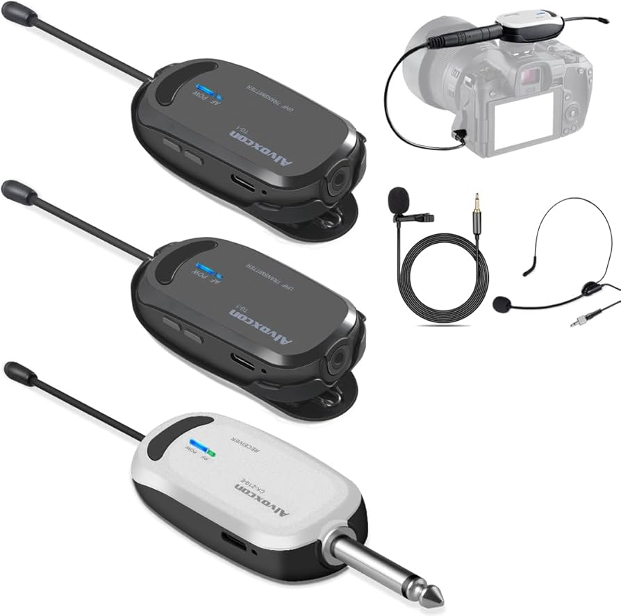 Amazon | ワイヤレスマイク UHF 2人用 ヘッドセット/ピンマイク 両対応