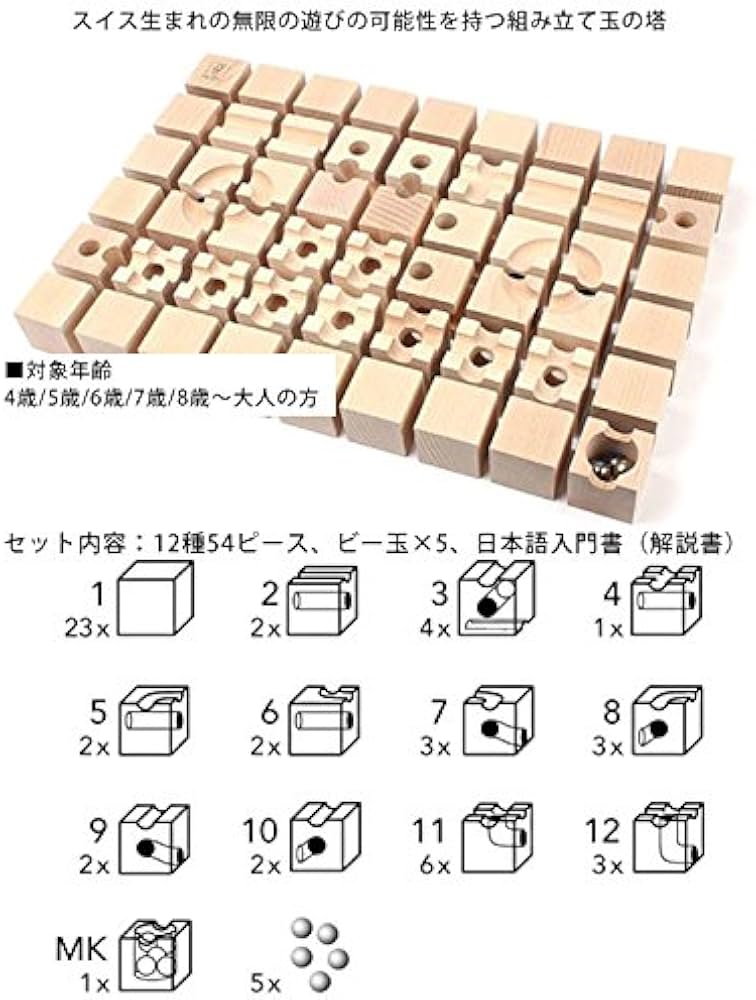 Amazon.co.jp: Cuboro(キュボロ) Standard(スタンダード) 54ピース大