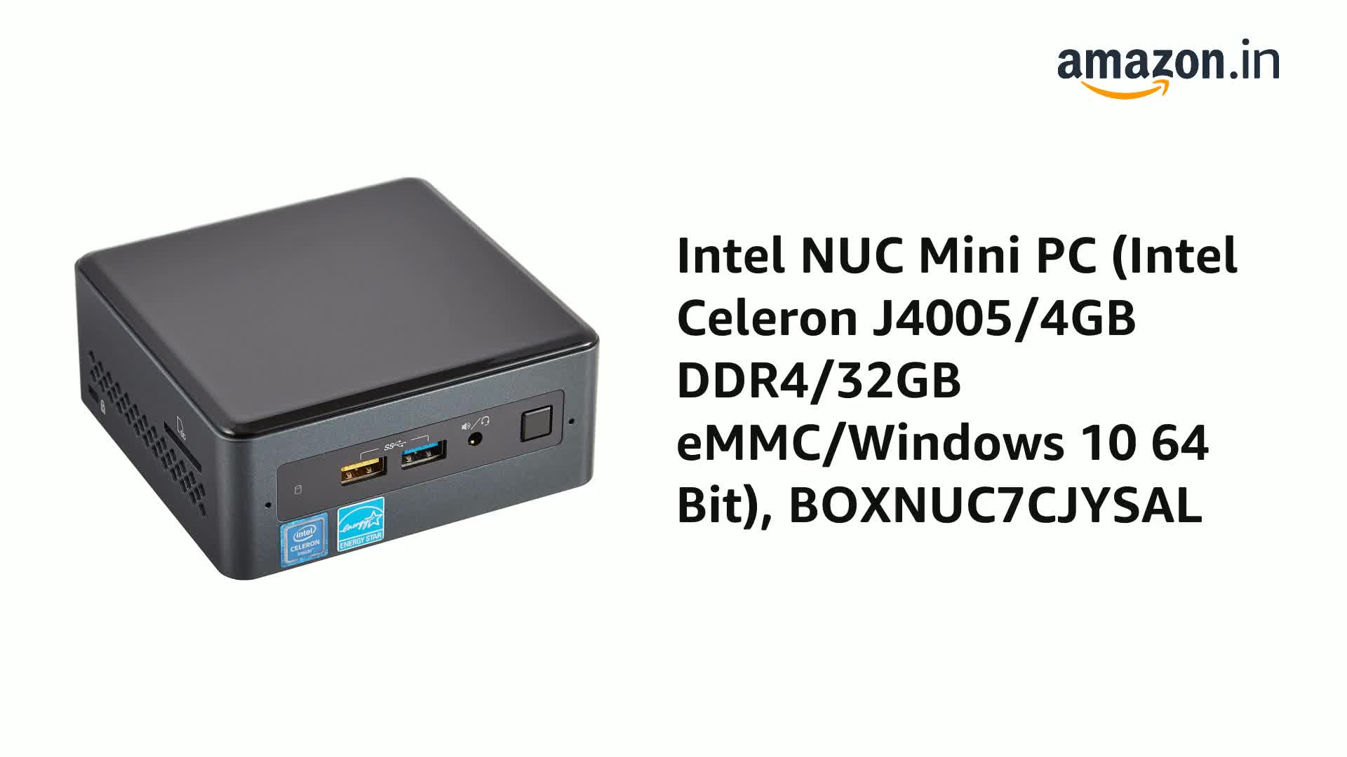 Intel NUC Mini PC Celeron J4005/4GB DDR4/32GB eMMC/Windows 10 64