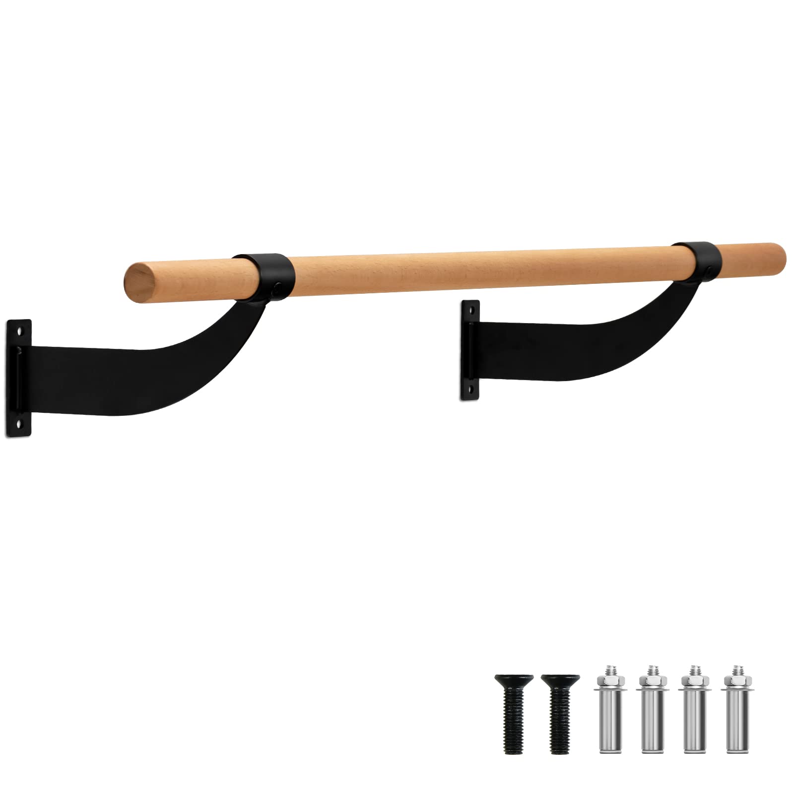 Amazon | GYMAX 壁取り付け式バレエバー 4フィート 木製バレエバー