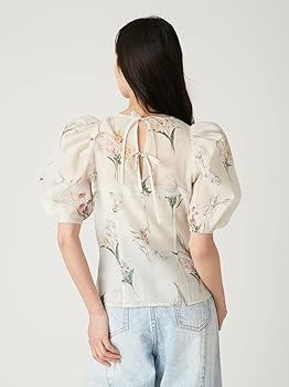 Amazon | [フレイ アイディー] ボタニカル シアータックパフブラウス