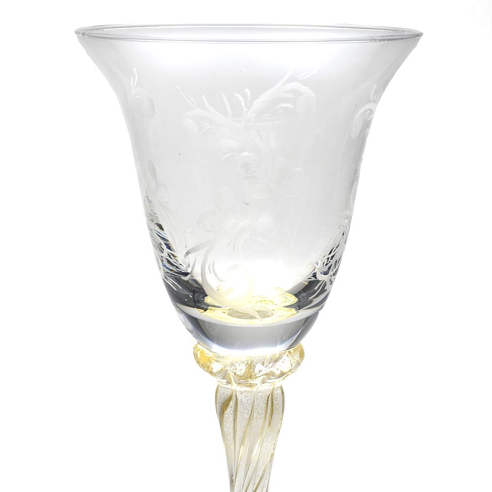 Amazon | イタリア製 ワイングラス ベネチアングラス 240ml エッチング