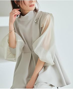 Amazon | [ルイ ルエ ブティック] オーガンジー スリーブ タック