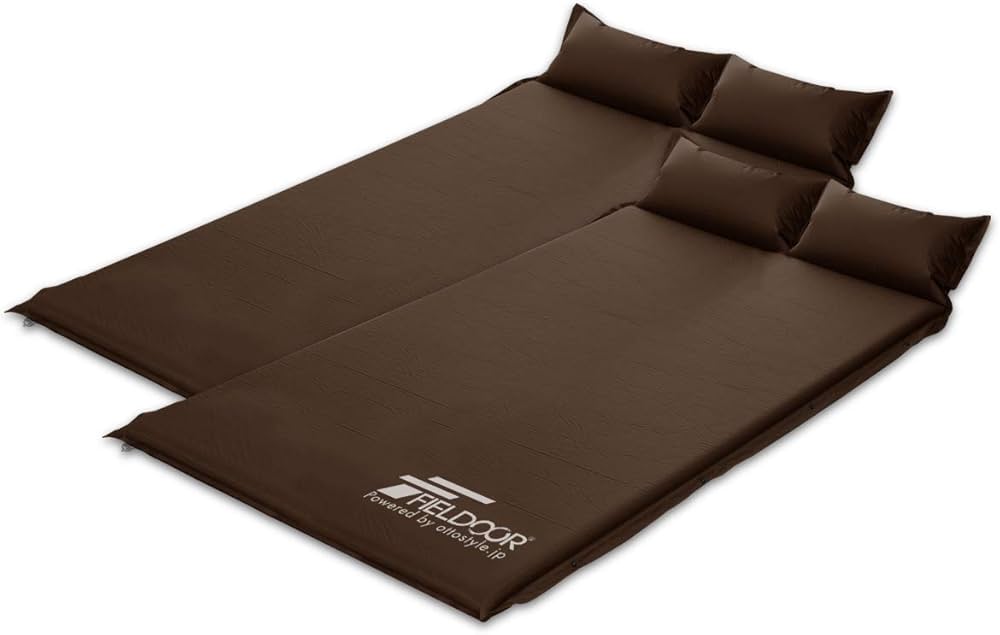 Amazon | FIELDOOR 枕付き 車中泊マット 5cm厚 2個セット 【Lサイズ