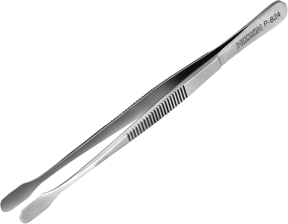 Amazon | ホーザン(HOZAN) ピンセット 全長125mm 開き幅8mm ヘラ型