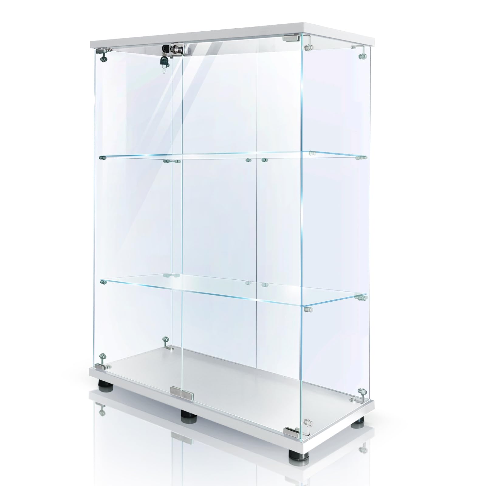 Amazon.co.jp: 生活グッズラボ ショーケース ガラスケース 3段両扉