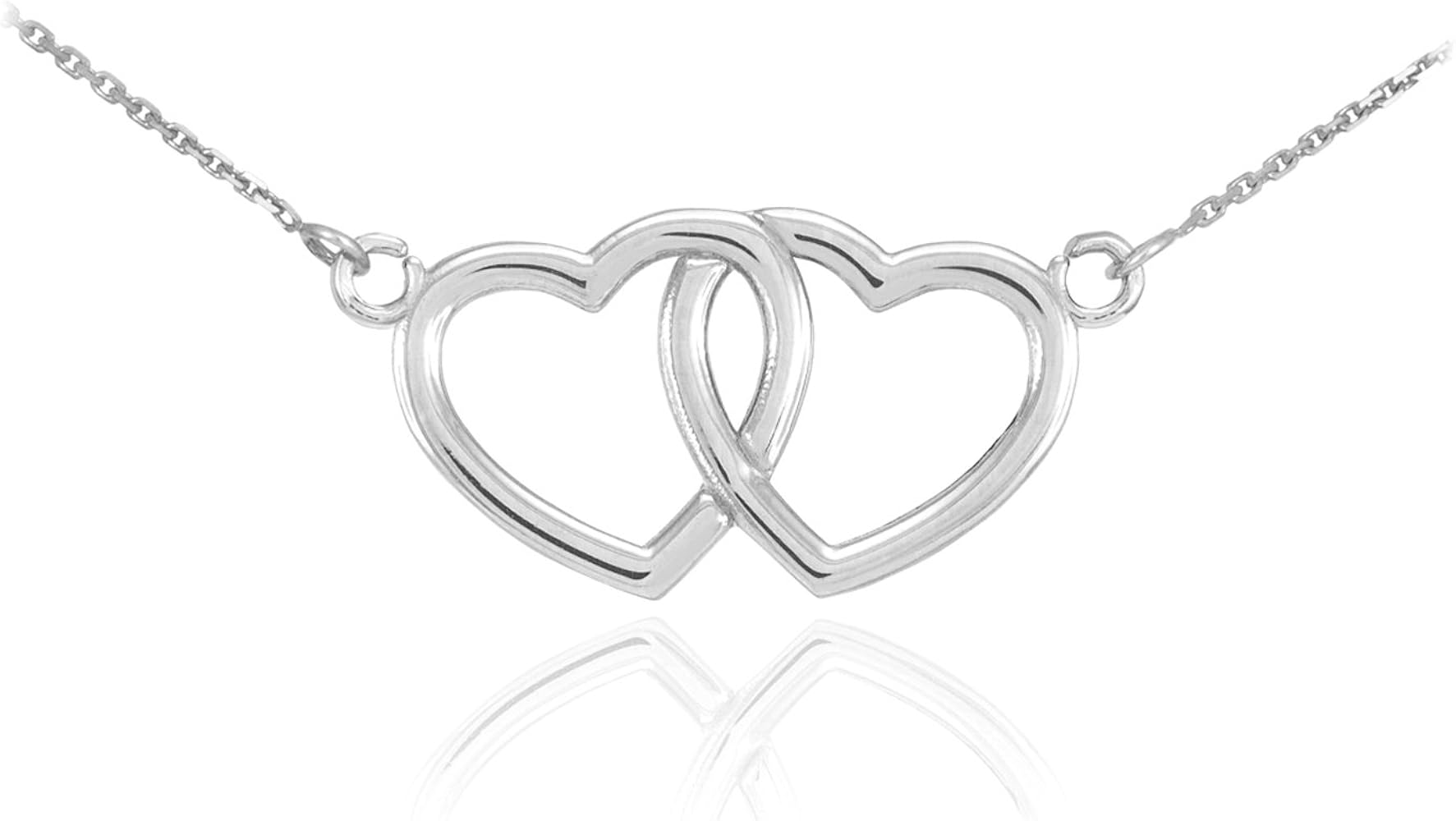 Amazon.com: 925 Sterling Silver Double Open Heart Necklace, 16