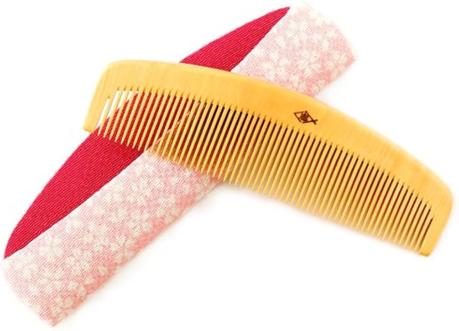 Amazon | つげ櫛 解櫛4寸5分 国産さつまつげ ケース付 (ピンク) | 辻忠