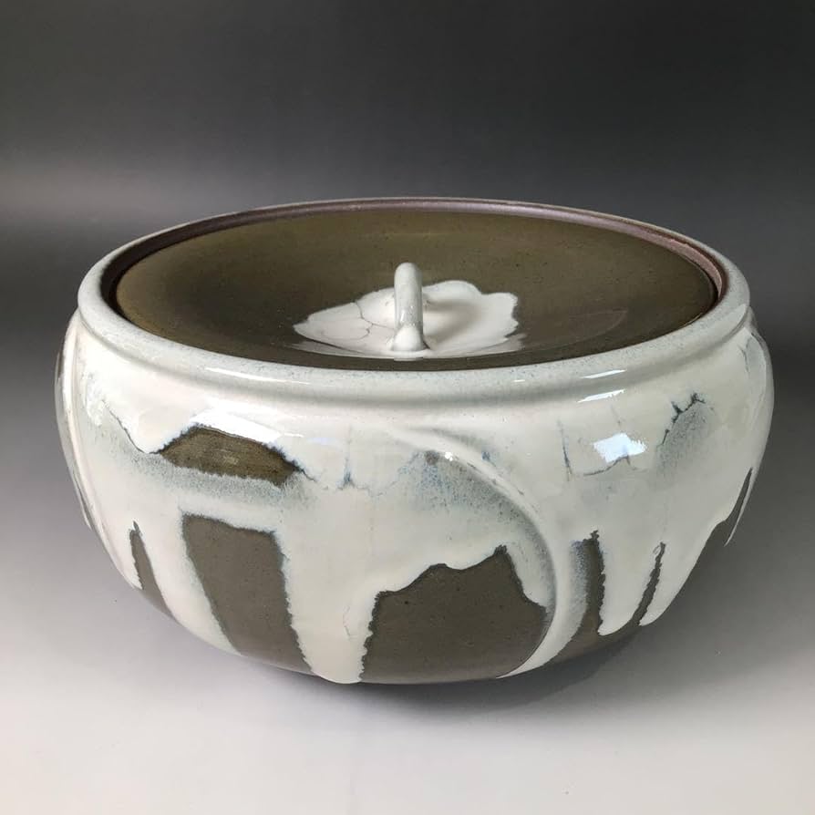 R915水指『水出宋絢造』『替蓋付』『即中斎好』『捻梅水指』共箱茶道具