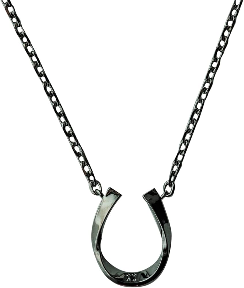 Amazon | (エテ) ete ホースシュー ブラックダイヤモンド ネックレス