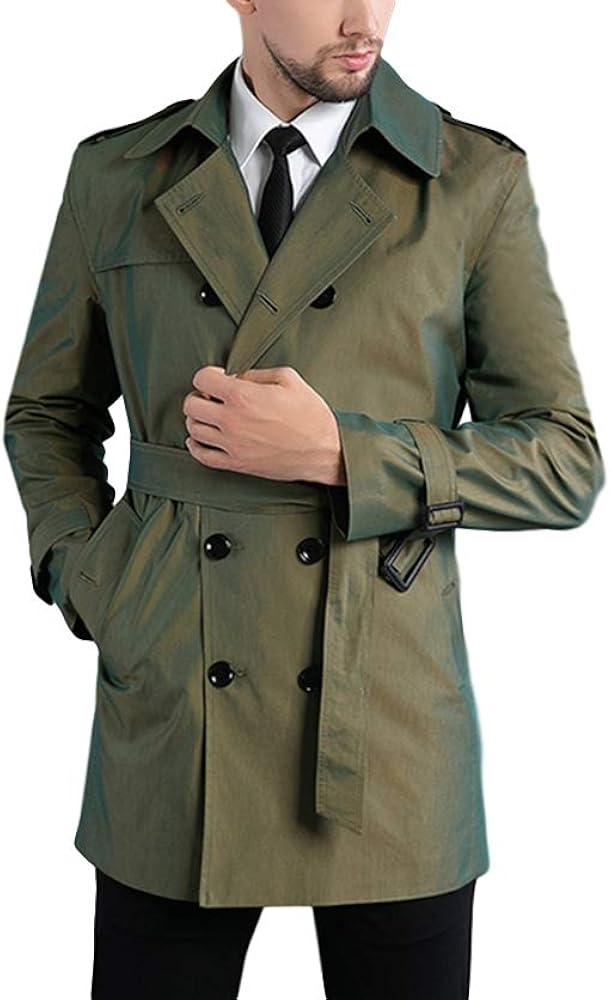 Amazon | [JINLUN] トレンチコート メンズ ステンカラーコート ミドル