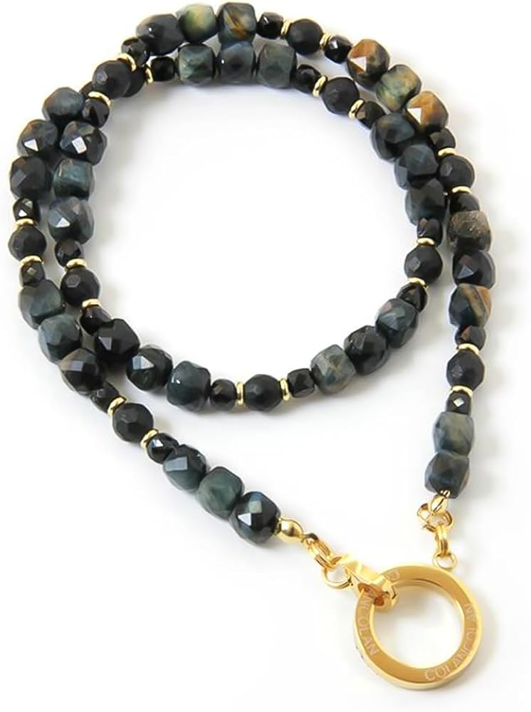 Amazon | [コランコラン] FORCE 5 多面体キューブ ネックレス ダーク