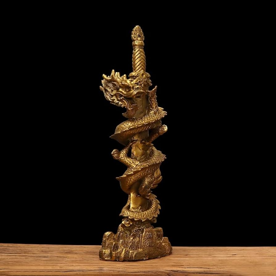 Amazon｜倶利伽羅龍王剣 剣龍銅製 不動明王の化身 密教法具 倶利伽羅剣