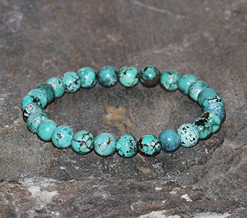 Amazon.co.jp: JP_Beads ターコイズブレスレット 本物の6.5mm 天然