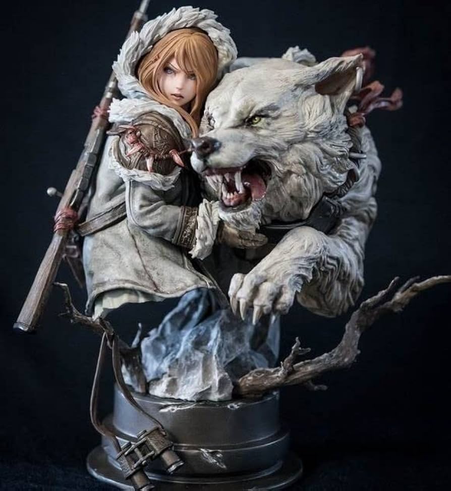 Amazon | 【】25cm○北嶺奇譚○少女○銃○狼○犬○フィギュア